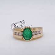 14kt Gold, Emerald, & Diamond Cocktail Ring
