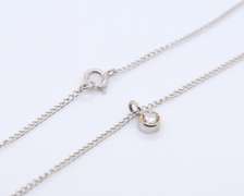 Elegant 14kt WG Round Diamond Bezel Set Necklace