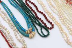Group Lot of Multi Colored Necklaces and Bracelet