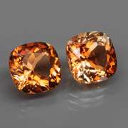 Gorgeous cushion cut 10.47ct Imperial Topaz set