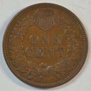 Super Choice Brown AU 1873 (Open '3') Indian Head Cent