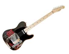 Ozzy Osbourne Signed Fender Blizzard Of Ozz  Graphics Photo Guitar BAS Witness