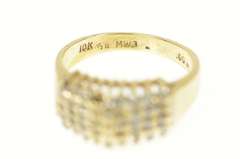 10K Yellow Gold Classic Squared Diamond Cluster Statement Ring