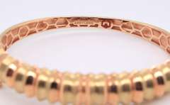 Wonderful 18kt Two Tone Gold Cuff Bangle