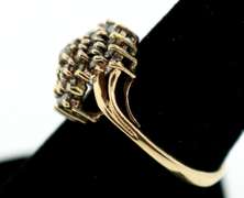 Stepped Diamond Cluster 10k Gold Ring