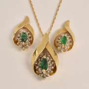 Emerald Earring and Pendant Suite