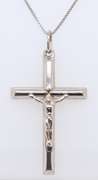 Sterling Silver Cross Pendant on Box Chain Necklace