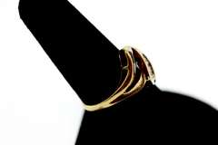 10k Gold Ribbon Baguette Diamond Ring