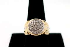 MENS 10K YELLOW GOLD DIAMOND RING