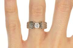14K White Gold 1.27 Ctw Diamond Tiered Channel Engagement Ring