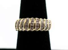 Soft 10k Gold Triple Set Diamond Ring