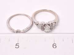 Marvelous Diamond Wedding Set in 14K White Gold