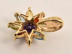 Colorful Stone Flower Pendant