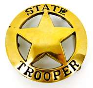 Vintage Solid Brass State Trooper Belt Buckle