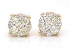 Wonderful 10kt Diamond Cluster Earrings