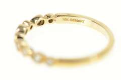 14K Yellow Gold 0.10 Ctw Ornate Milgrain Diamond Wedding Ring
