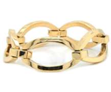 Spectacular 18kt Yellow gold Polished Marquise Shaped Five Link Bracelet