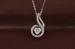 Gorgeous heart shape Center Dancing Stone Pendant