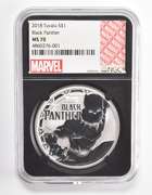 MS70 2018 Tuvalu Silver Dollar - Black Panther - Graded NGC