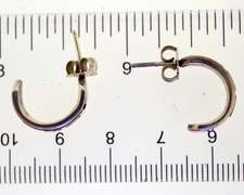 Sterling Silver And 14KT Yellow Gold Half Moon Earrings