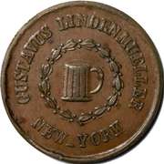 1863 Gustavus Lindenmueller N Y C Saloon Civil War Store Card