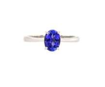 Gorgeous Platinum Oval Tanzanite Solitaire Ring