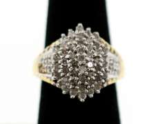 Richly Clustered Diamond Ring with 10k Gold