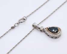 Vintage Sterling Silver Gemstone Pendant on Chain