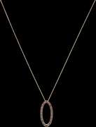 Fancy 18kt Yellow Gold necklace with Elongated Oval Diamond Pendant