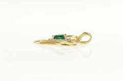 10K Yellow Gold Heart Syn. Emerald Diamond Accent Love Pendant
