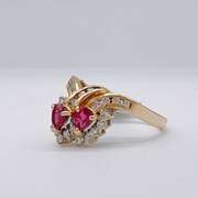 18kt Yellow Gold, Ruby, & Diamond Ring