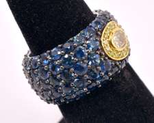 Striking Diamond & Sapphire Band/Ring in 18KT