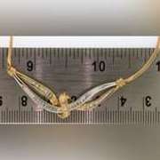 14k yellow gold necklace with two tone gold wrap around diamond pendant