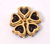 Onyx Flower Pendant, 18KT