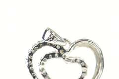 10K White Gold Diamond Encrusted Heart Love Symbol Pendant