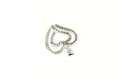 10K White Gold Diamond Encrusted Heart Love Symbol Pendant