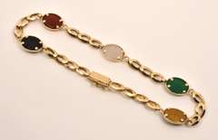 Sweet 14k and Scarab Bracelet