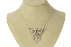 Platinum 1.03 Ct Art Deco Diamond Ornate Filigree Pendant/Pin