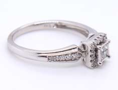 Dazzling White Gold Diamond Princess Cut Cluster Ring