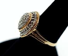 Magnificent Teardrop Diamond Cluster Ring with 10k Yellow Gold