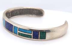 Vintage Sterling Silver Turquoise Cuff Bangle