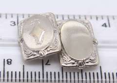 Art Deco Vintage Retro White Gold Cufflinks