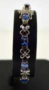 Sterling Silver XO Blue Stone Bracelet