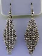 Sterling Silver Chainmail Dangle Drop Earrings