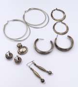 Vintage Sterling Silver Group Lot of Earrings and Pendant