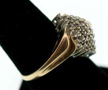 Rising Diamond Cluster 10k Gold Ring