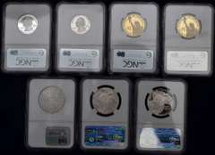Lot Of 7 NGC Graded Coins. All 70.