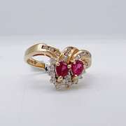 18kt Yellow Gold, Ruby, & Diamond Ring