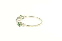 14K White Gold Retro Sim. Emerald Blue Topaz Sapphire CZ Ring