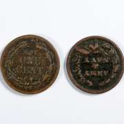 2 1863 Patriotic Civil War Tokens